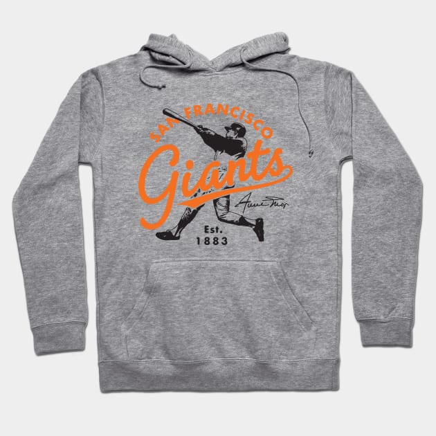 Retro Giants Willie Mays 3 by Buck Tee Hoodie by Buck Tee